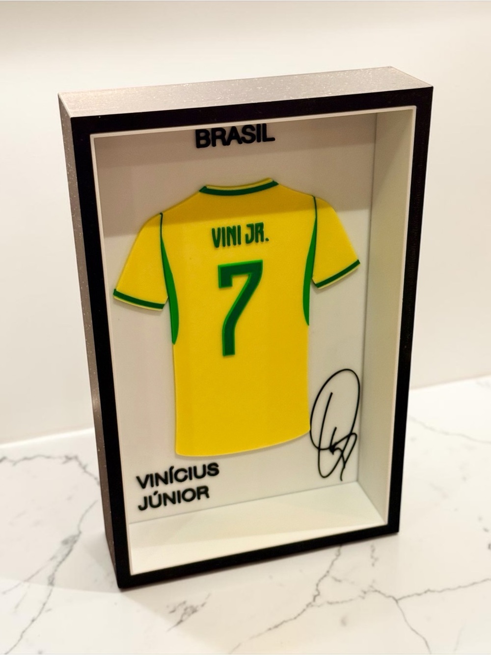 Brazil Vini Jr #7 3D Jersey Display Box | Vinicius Junior  | FIFA World Cup Fan